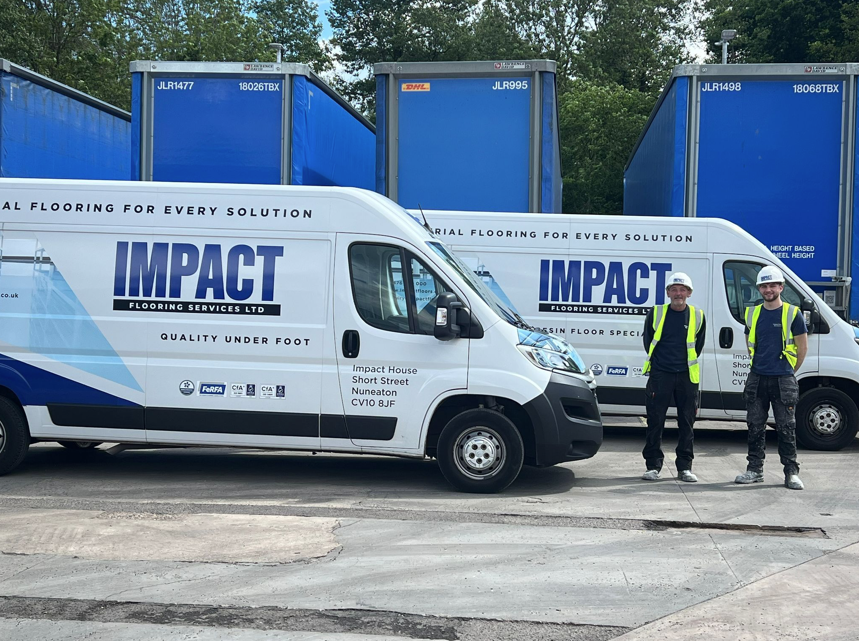 impact flooring team doing floor bunding