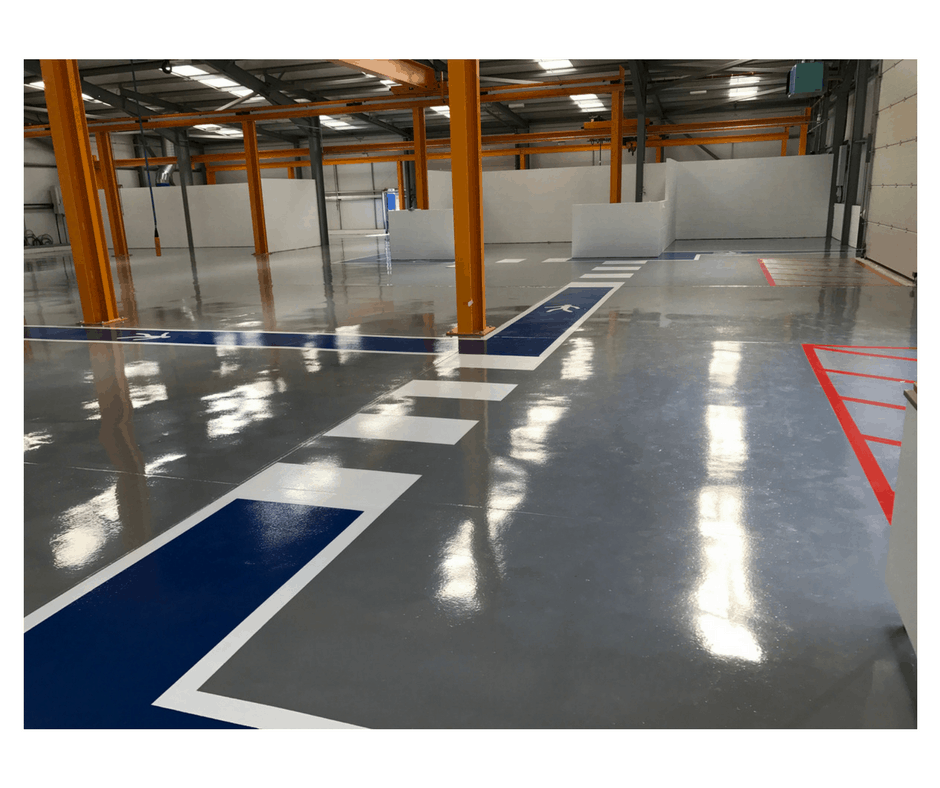 resin floor with demarcation