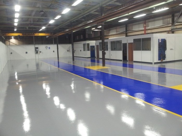 Industrial flooring example in warehouse