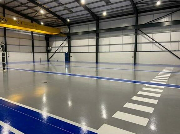 Resin flooring with Demarcation